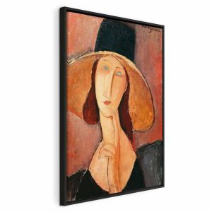 Tableau - Amedeo Modigliani – Portrait of Jeanne Hebuterne in a Large Hat