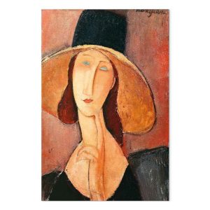 Tableau - Amedeo Modigliani – Portrait of Jeanne Hebuterne in a Large Hat