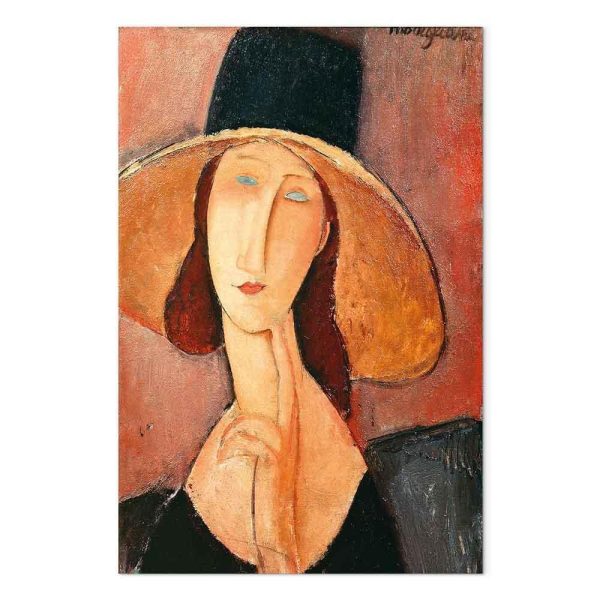 Tableau - Amedeo Modigliani – Portrait of Jeanne Hebuterne in a Large Hat