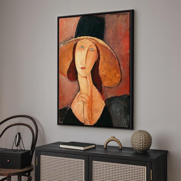 Tableau - Amedeo Modigliani – Portrait of Jeanne Hebuterne in a Large Hat