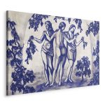 Tableau - Ancient vineyard - three women in a portal painted with blue ink