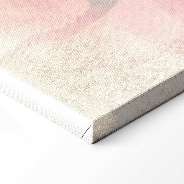 Tableau - Birds by the lake - herons painted in watercolour in delicate grey and pink colours