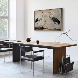 Tableau - Birds from an old engraving - vintage-style illustration depicting a heron and a crane