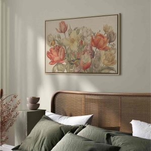 Tableau - Bouquet of flowers on a cream background