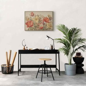 Tableau - Bouquet of flowers on a cream background