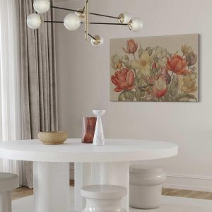 Tableau - Bouquet of flowers on a cream background