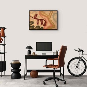 Tableau - Colorful shapes – worn-out figures in lime wash technique