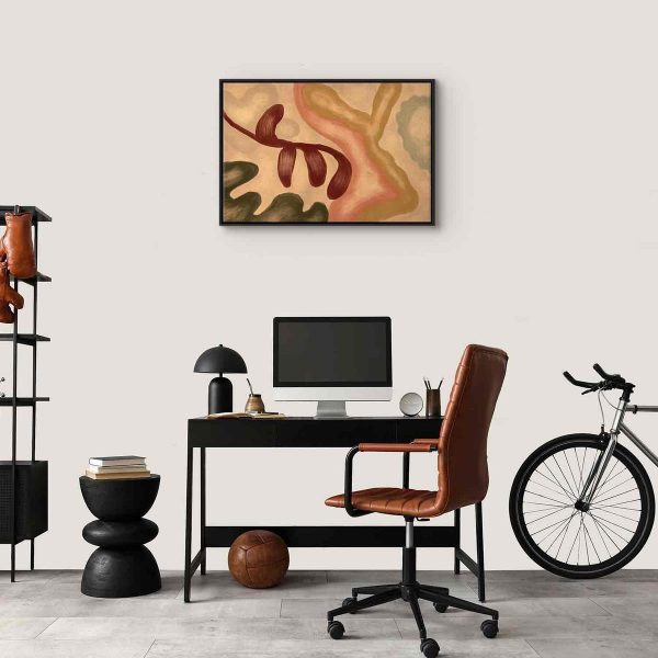 Tableau - Colorful shapes – worn-out figures in lime wash technique