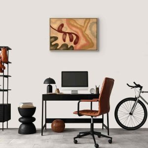 Tableau - Colorful shapes – worn-out figures in lime wash technique