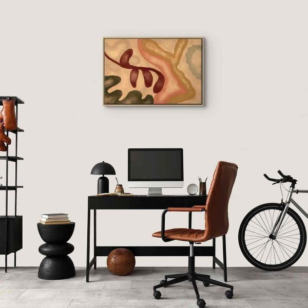 Tableau - Colorful shapes – worn-out figures in lime wash technique