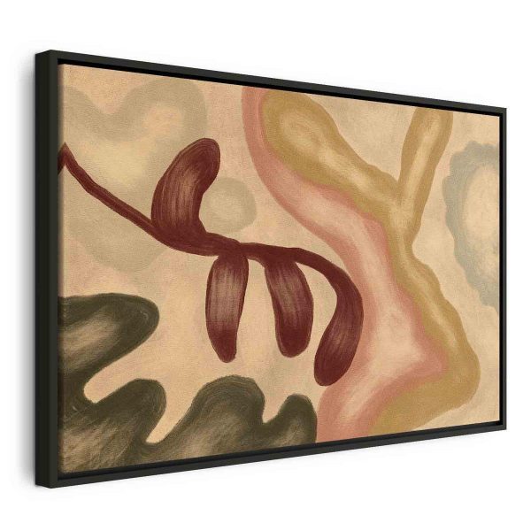 Tableau - Colorful shapes – worn-out figures in lime wash technique