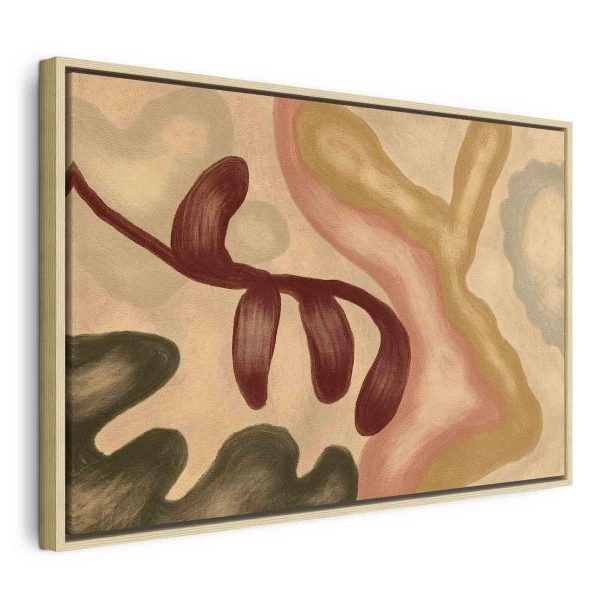 Tableau - Colorful shapes – worn-out figures in lime wash technique