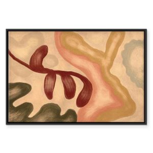 Tableau - Colorful shapes – worn-out figures in lime wash technique