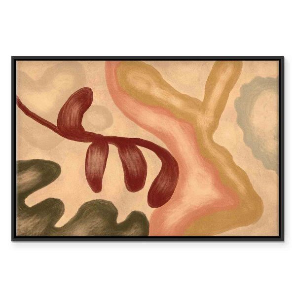 Tableau - Colorful shapes – worn-out figures in lime wash technique