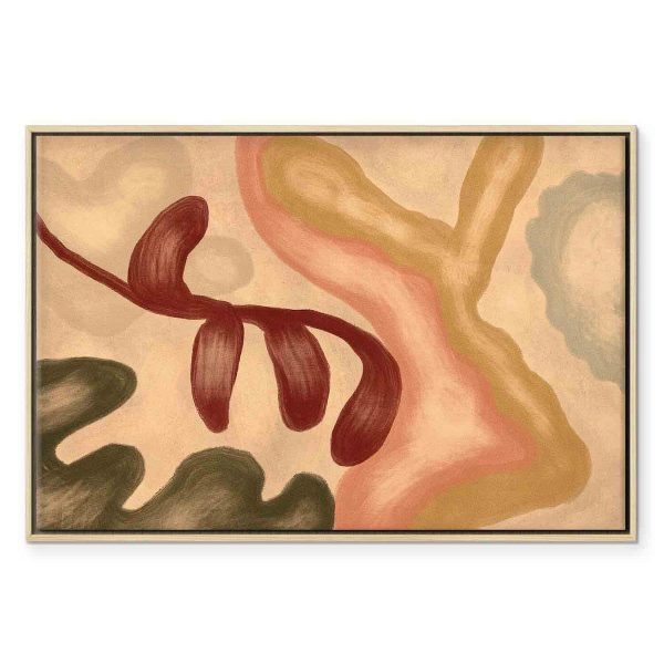 Tableau - Colorful shapes – worn-out figures in lime wash technique