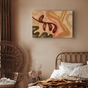 Tableau - Colorful shapes – worn-out figures in lime wash technique