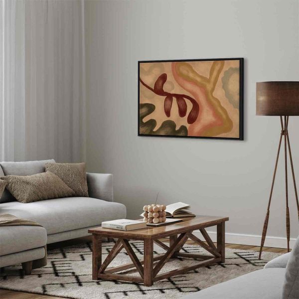 Tableau - Colorful shapes – worn-out figures in lime wash technique