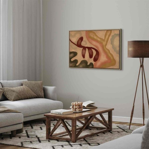 Tableau - Colorful shapes – worn-out figures in lime wash technique