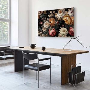 Tableau - Colourful flowers on a black background