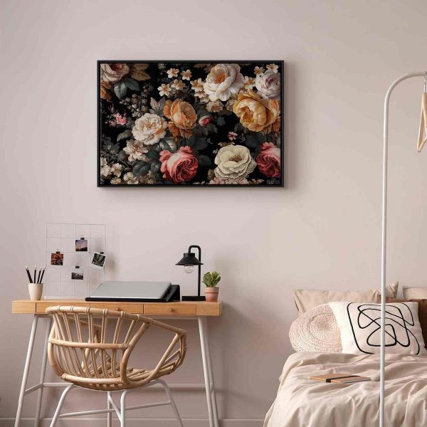 Tableau - Colourful flowers on a black background