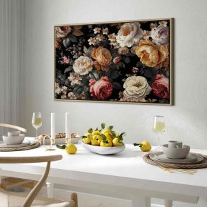 Tableau - Colourful flowers on a black background