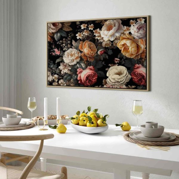 Tableau - Colourful flowers on a black background