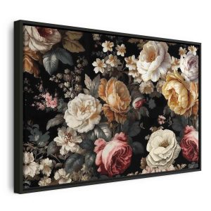 Tableau - Colourful flowers on a black background