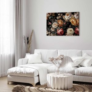 Tableau - Colourful flowers on a black background