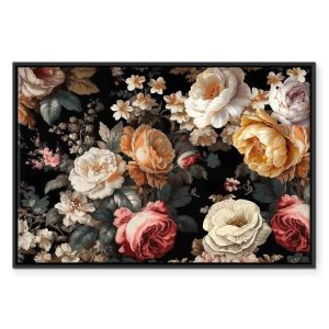 Tableau - Colourful flowers on a black background