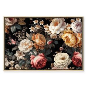 Tableau - Colourful flowers on a black background