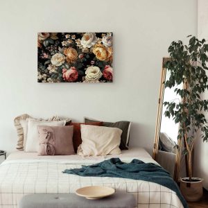 Tableau - Colourful flowers on a black background