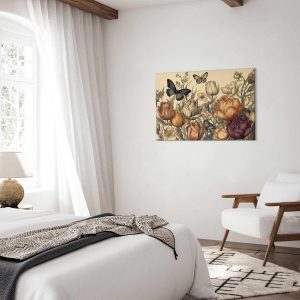 Tableau - Colourful tulips on a cream background