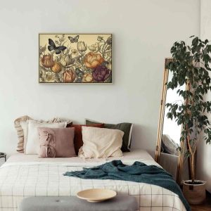 Tableau - Colourful tulips on a cream background