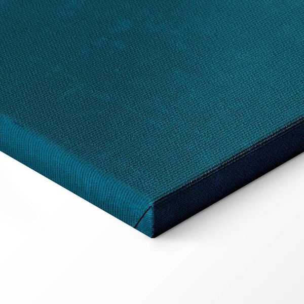 Tableau - Evening by the pond - a group of cranes drawn in dry pastel on a dark turquoise background