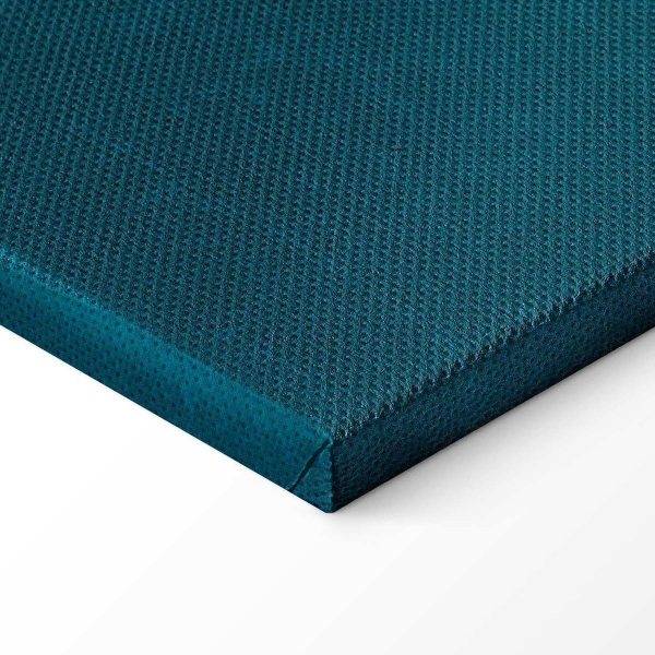 Tableau - Evening by the pond - a group of cranes drawn in dry pastel on a dark turquoise background