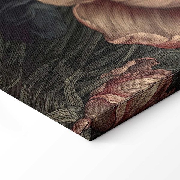 Tableau - Flowers on a turquoise background