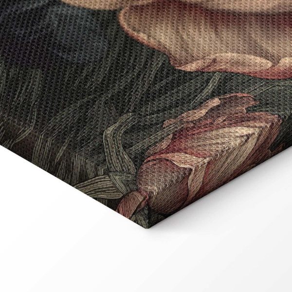 Tableau - Flowers on a turquoise background