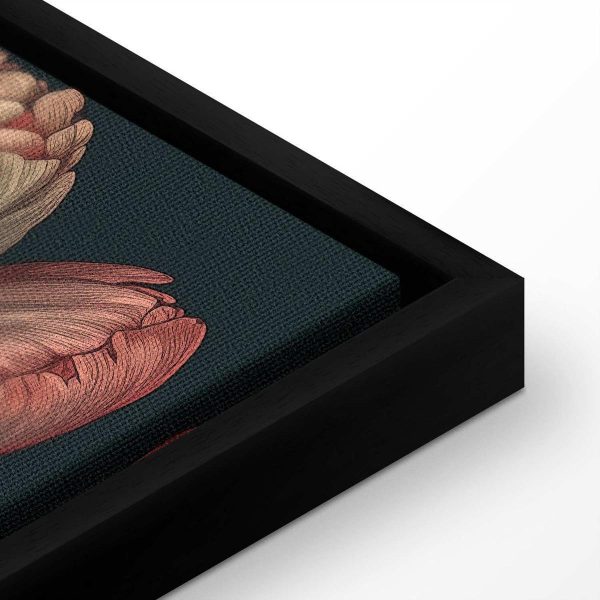 Tableau - Flowers on a turquoise background