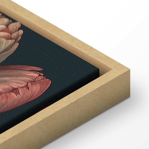 Tableau - Flowers on a turquoise background