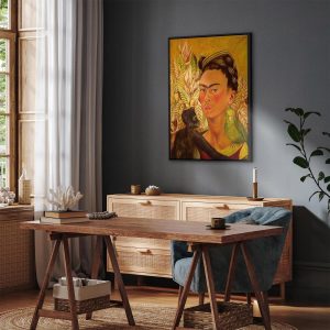 Tableau - Frida Kahlo – Self-Portrait with Monkey and Parrot