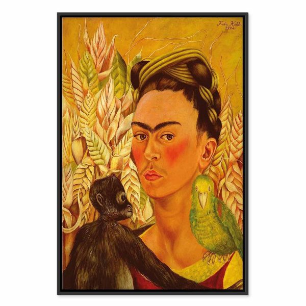 Tableau - Frida Kahlo – Self-Portrait with Monkey and Parrot