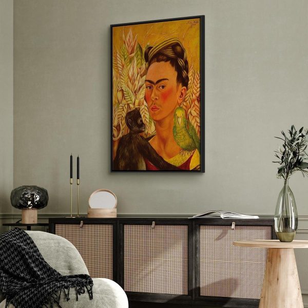 Tableau - Frida Kahlo – Self-Portrait with Monkey and Parrot
