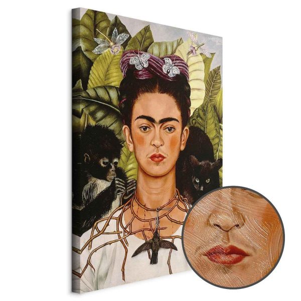 Tableau - Frida Kahlo – Self-Portrait with Thorn Necklace and Hummingbird