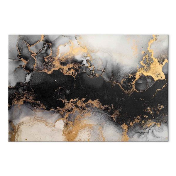 Tableau - Golden explosions – abstract pattern inspired by marble