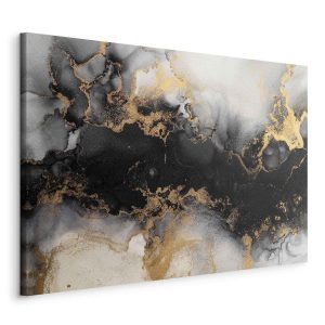 Tableau - Golden explosions – abstract pattern inspired by marble