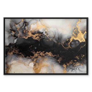 Tableau - Golden explosions – abstract pattern inspired by marble