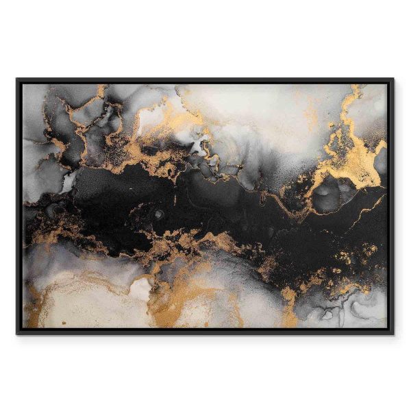 Tableau - Golden explosions – abstract pattern inspired by marble
