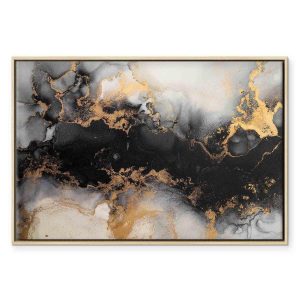 Tableau - Golden explosions – abstract pattern inspired by marble
