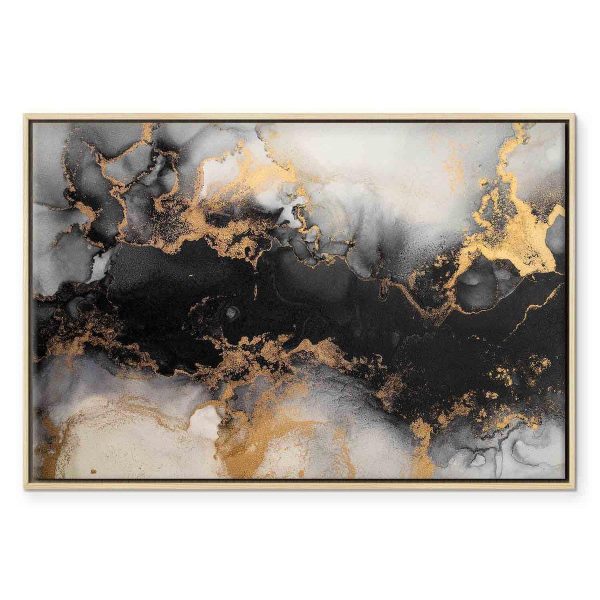 Tableau - Golden explosions – abstract pattern inspired by marble