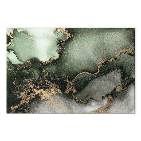 Tableau - Green watercolour - abstraction inspired by the structure of marble